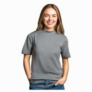 Pendleton Gray Short Sleeve Spring Style Turtle Neck Sweater, Size Medium